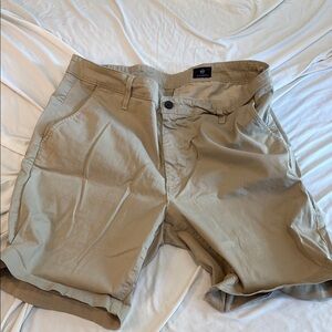 Tan Flat Front Shorts with Classic Design